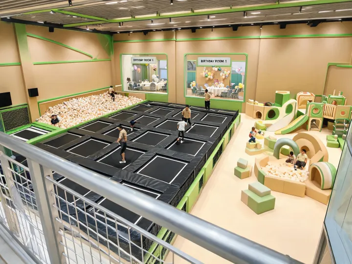 Sky Zone trampoline court overview