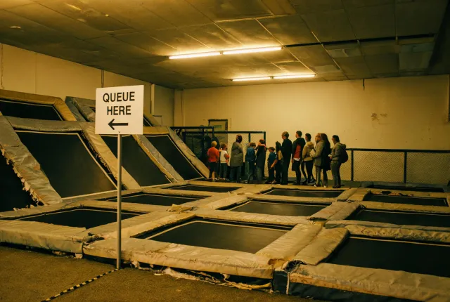 Older trampoline park lighting